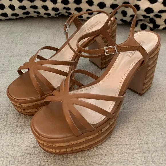 SCHUTZ Tan Platform Sandals - Picture 2 of 5